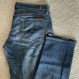 7 For All Mankind Roxanne Classic Skinny Mid Rise Dark Wash